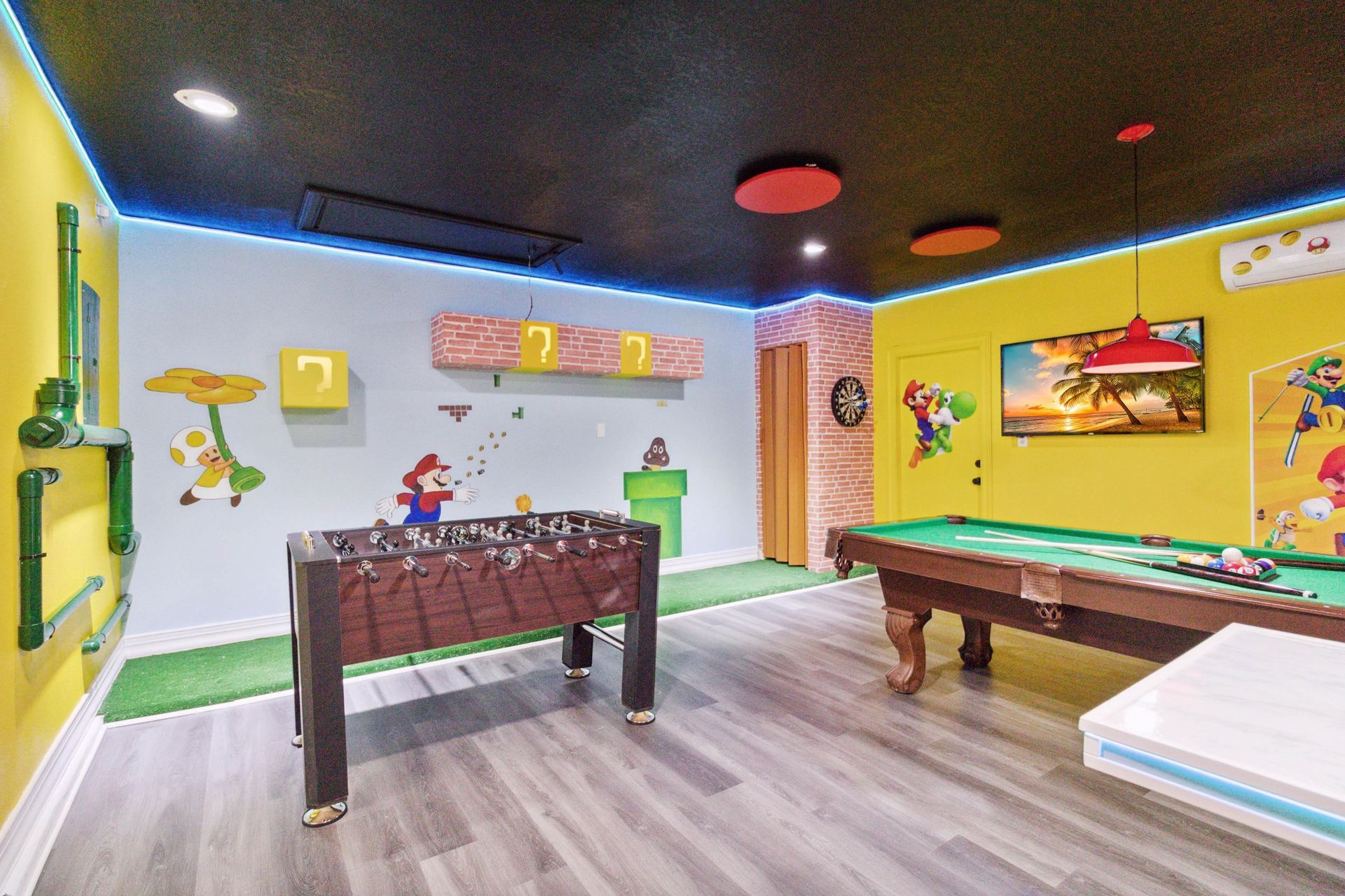 Disney themed arcade room
